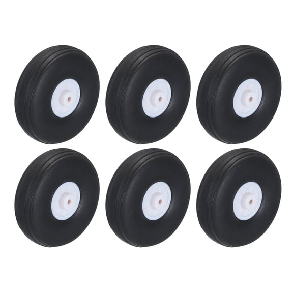 RC Airplane Wheels 1.77" OD RC Airplane ,PU Sponge Wheels for DIY RC Model Plane Aircraft Pack of 6