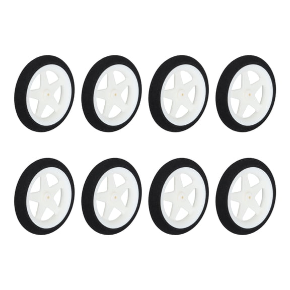RC Airplane Wheels OD 2.24"xID 0.08" ,White RC Sponge Wheels for DIY RC Model Plane Pack of 8