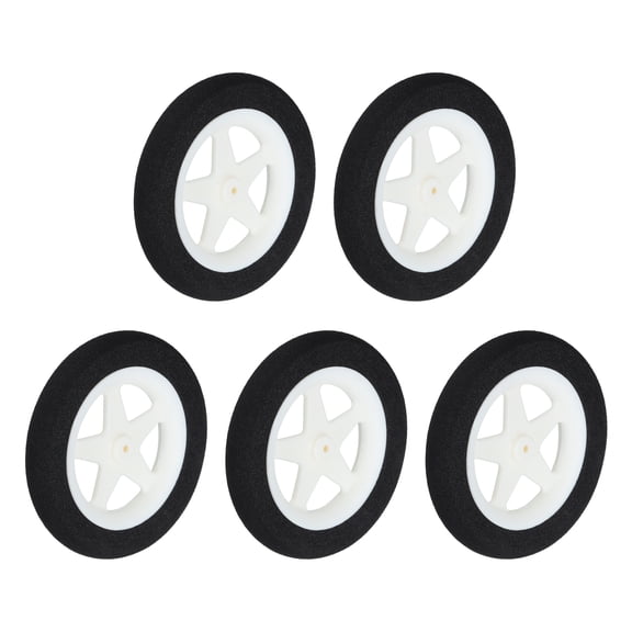 RC Airplane Wheels OD 2.5"xID 0.08" ,White RC Sponge Wheels for DIY RC Model Plane Pack of 5