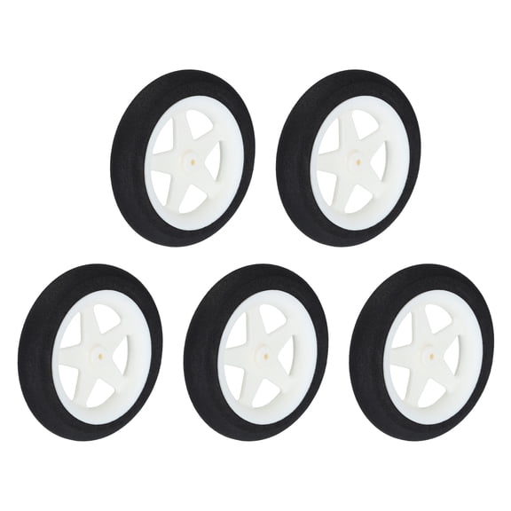 RC Airplane Wheels OD 3.07"xID 0.07" ,White RC Sponge Wheels for DIY RC Model Plane Pack of 5