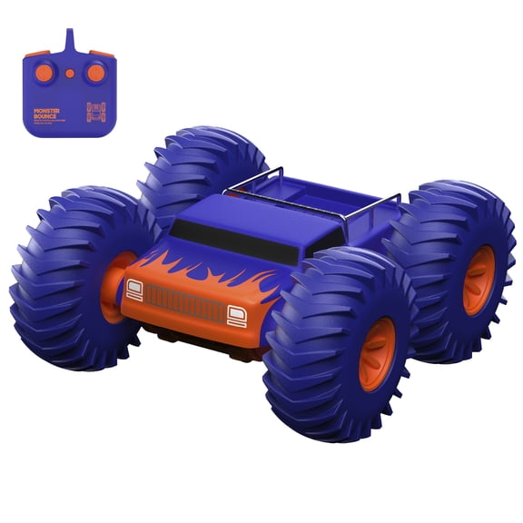 Sharper Image Bounce Buggy RC Stunt Car, Blue, Inflatable Tires, 2.4GHz Remote, High-Speed Flips & Auto Stunts