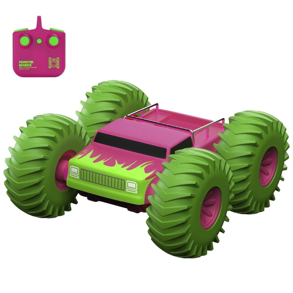 Sharper Image Bounce Buggy RC Stunt Car, Pink, Inflatable Tires, 2.4GHz Remote, High-Speed Flips & Auto Stunts, Pink