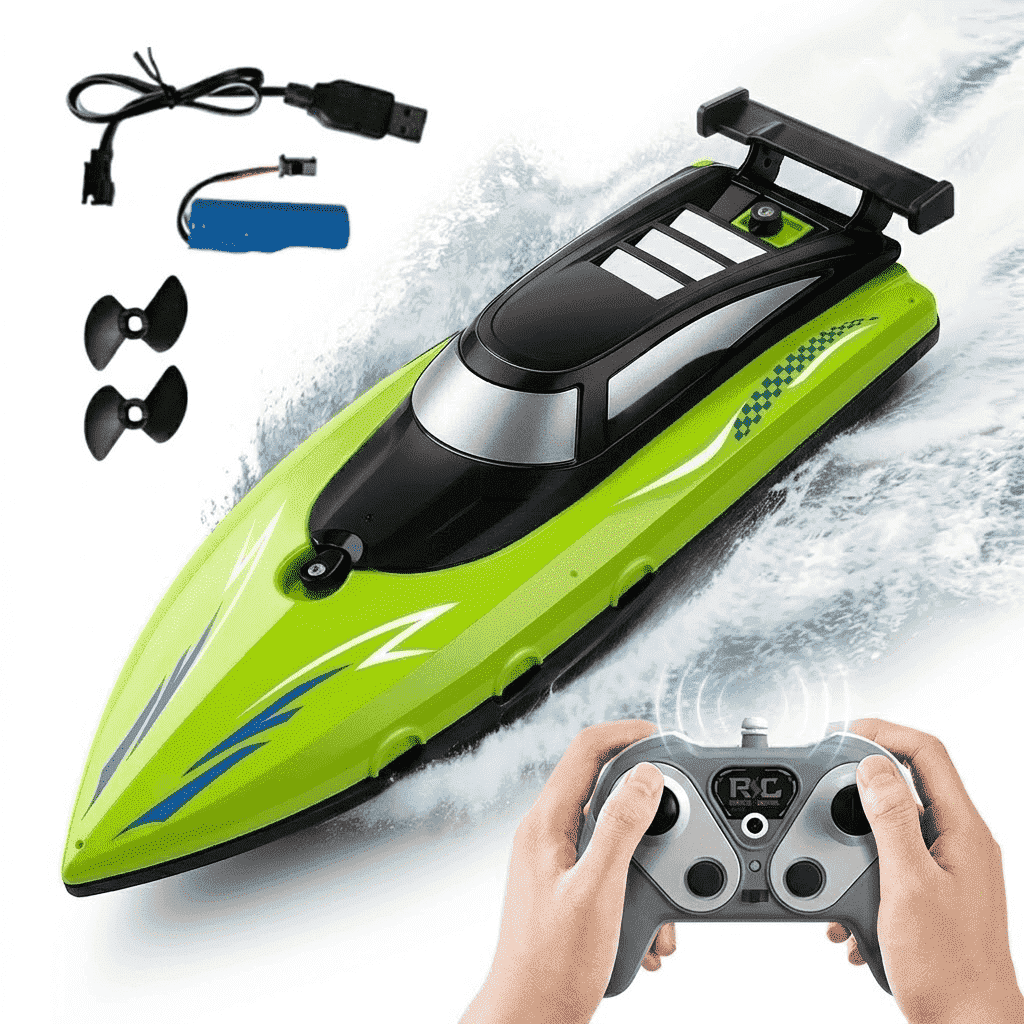 Tigozz RC Boat, 2.4GHz High Speed Remote Control Water Toy for Kids Boys and Adults, Racing Speedboat for Pools and Lakes