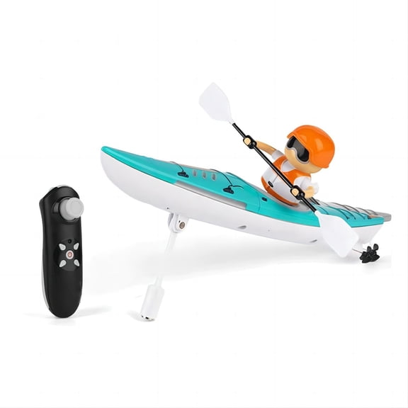 RC Boat Competitive Kayak Boat with Rechargeable Battery, LED Indicator, Tipping Modes, 7.7×3×1.5 inch, Blue