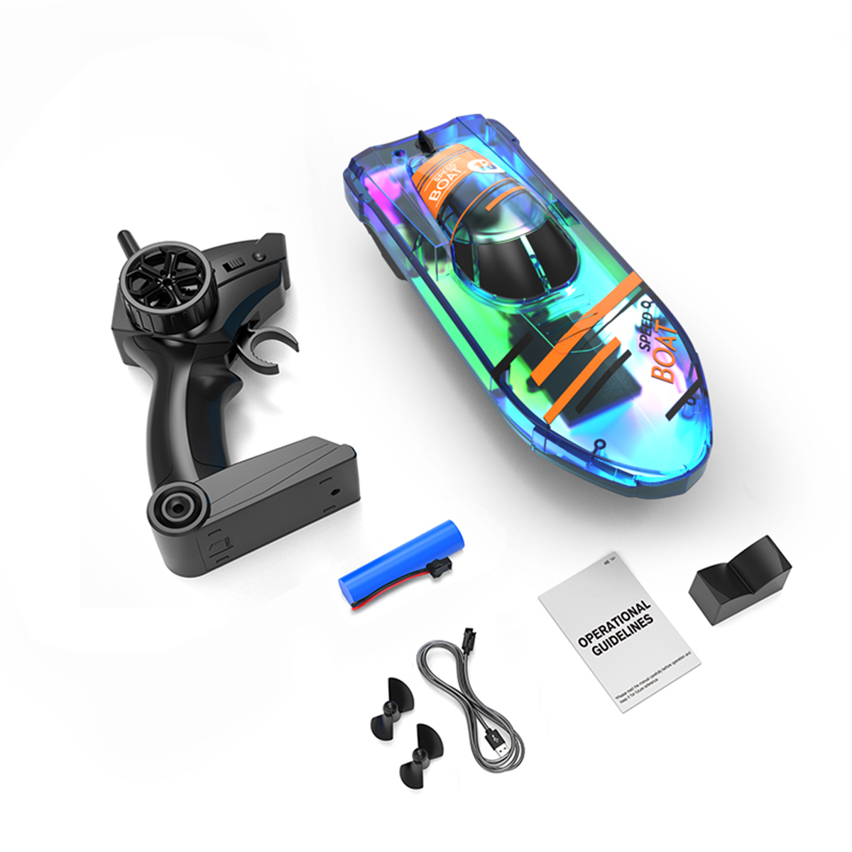 RC Boat for Kids, LED Light Remote Control Boat for Pools and Lakes