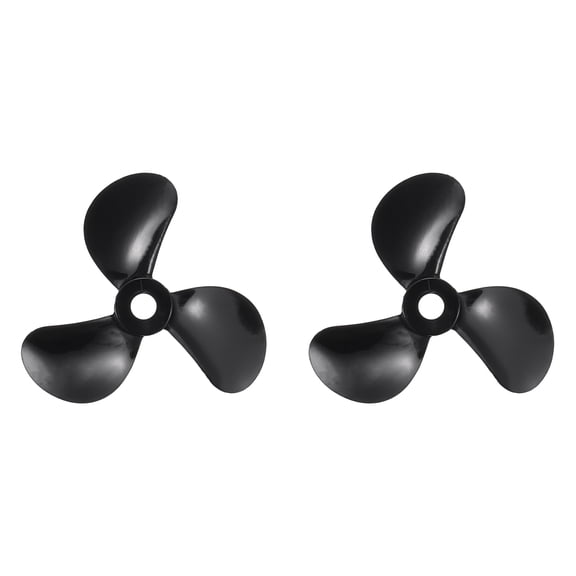Uxcell RC Boat Propeller, 3 Blades Propellers 3mm Hole Dia 32mm OD CW Clockwise Rotating Drill Propeller for RC Boat Hobbies, DIY Ship Model, Black