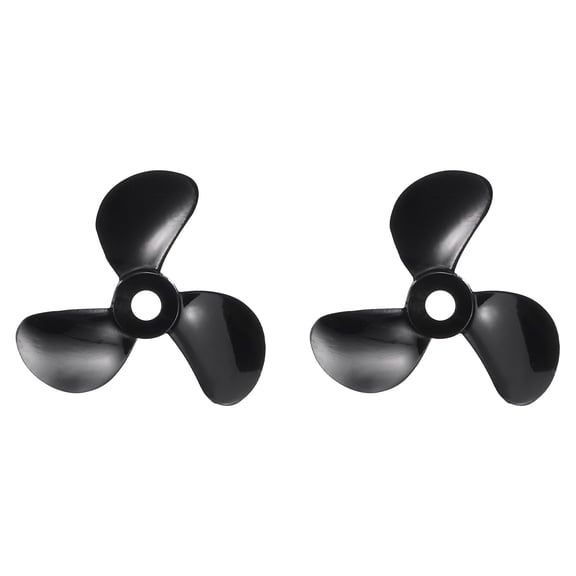 Uxcell RC Boat Propeller, 3 Blades Propellers 4mm Hole Dia 28mm OD CW Clockwise Rotating Drill Propeller for RC Boat Hobbies, DIY Ship Model, Black