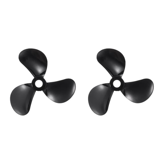 Uxcell RC Boat Propeller, 3 Blades Propellers 4mm Hole Dia 40mm OD CW Clockwise Rotating Drill Propeller for RC Boat Hobbies, DIY Ship Model, Black