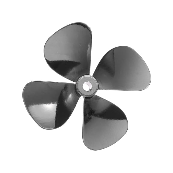 RC Boat Propeller, 4 Blades Propellers 4mm Hole Dia 55mm OD CW Clockwise Rotating Drill Propeller, Black