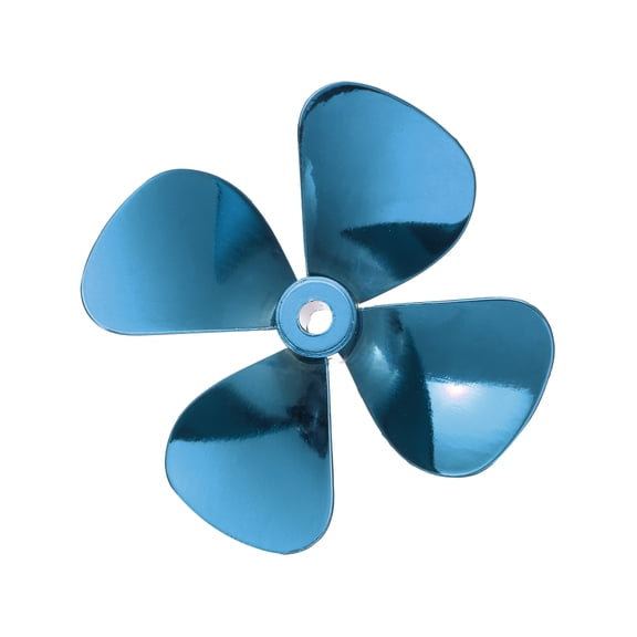 RC Boat Propeller, 4 Blades Propellers 4mm Hole Dia 60mm OD CCW Clockwise Rotating Drill Propeller, Blue