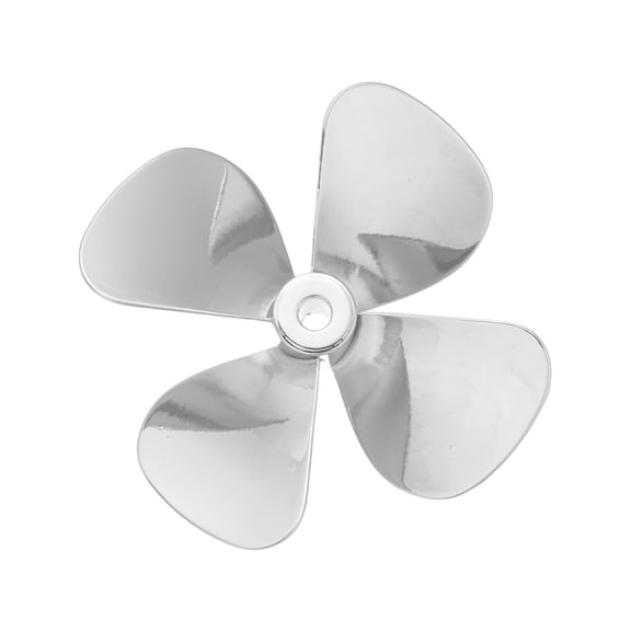 RC Boat Propeller, 4 Blades Propellers 4mm Hole Dia 60mm OD CCW Clockwise Rotating Drill Propeller, Silver