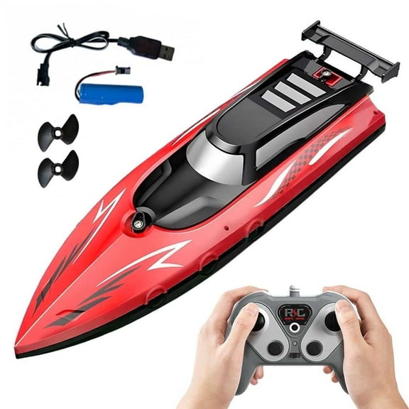 RC Boat - Remote Control Boat for Adults & Kids,12+KMH RC Boat for Pools/Lakes/River/Water with 2 Rechargeable Batteries