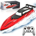 thumbnail image 1 of RC Boat - Remote Control Boat for Adults & Kids,12+KMH RC Boat for Pools/Lakes/River/Water with 2 Rechargeable Batteries, 1 of 7