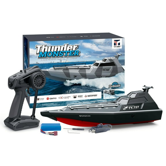 RC Boat for Pools & Lakes, 20KM/H Waterproof Design Electric Fast Remote Control Boat Model, RC Speedboat Summer Water Play Toy for Adults