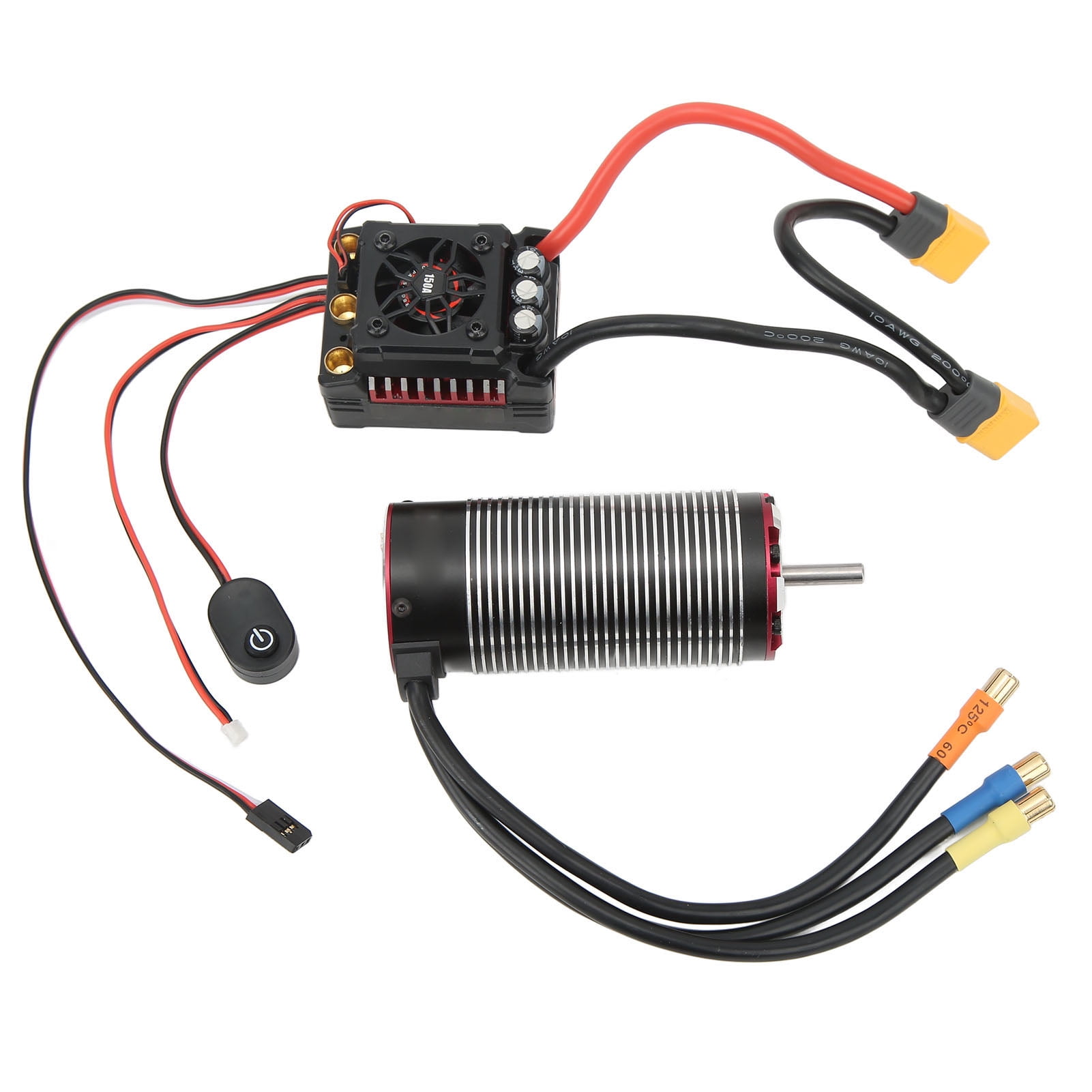 RC Brushless Motor ESC Set, 150A Waterproof ESC Detachable For 1/8