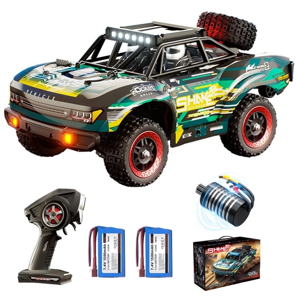 RC Car 1:18 Scale 4WD High Speed 60km/h Remote Control Truck, Upgraded 2840 Brushless Motor, 2.4GHz Off-Road Monster Truck with 2 Batteries
