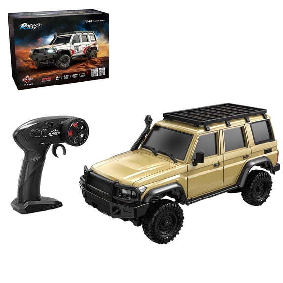 RC Car 1/43 Remote Control Jeep, 4WD RC Rock Crawler, 2.4GHz & APP Dual Control Remote Control Car with LED Lights, for Adults