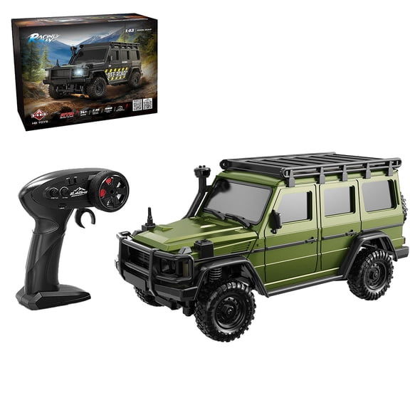 RC Car 1/43 Remote Control Jeep, 4WD RC Rock Crawler, 2.4GHz & APP Dual Control Remote Control Car with LED Lights, for Adults
