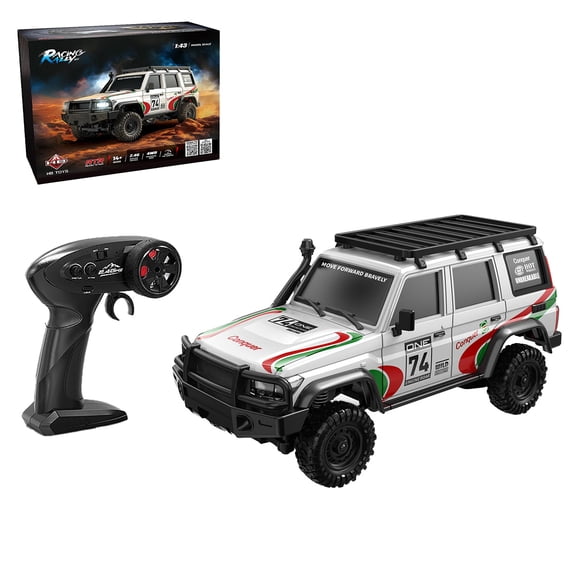 RC Car 1/43 Remote Control Jeep, 4WD RC Rock Crawler, 2.4GHz & APP Dual Control Remote Control Car with LED Lights, for Adults
