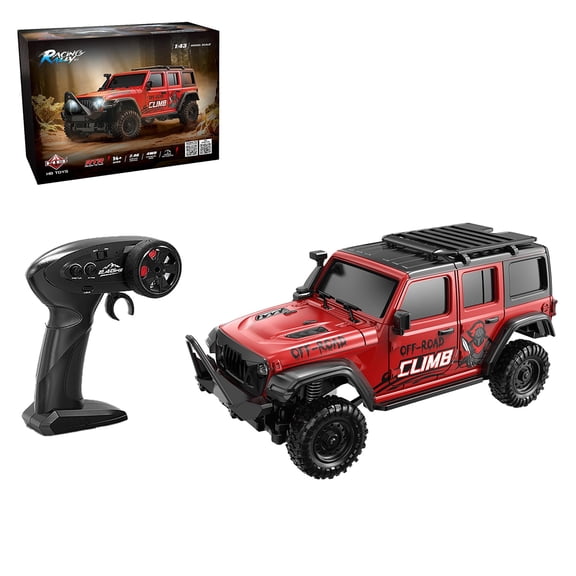 RC Car 1/43 Remote Control Jeep, 4WD RC Rock Crawler, 2.4GHz & APP Dual Control Remote Control Car with LED Lights, for Adults