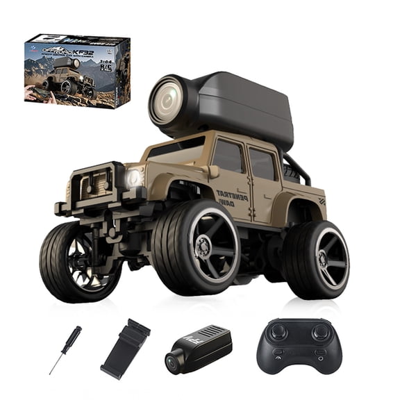 RC Car, 1/64 4WD RC Off-Road Car with FPV Camera, 2.4GHz Alloy Remote Control Rock Crawler, APP & Radio Dual Control for Adults and Teens