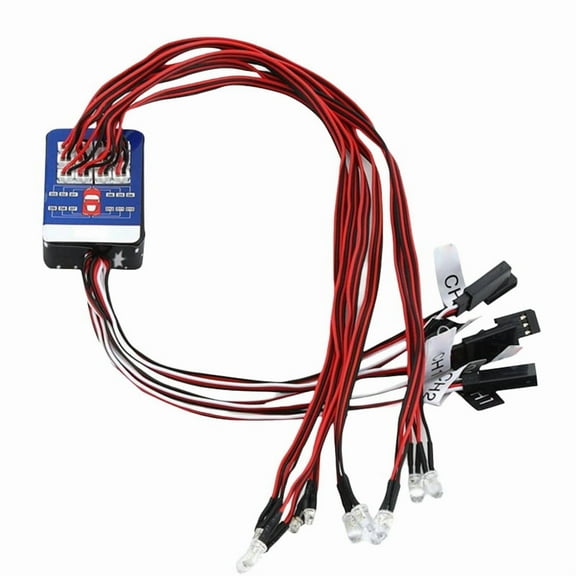 RC Car 12 LED Light Set Lighting System Kit Simulation Flashing Lights for 1/10 1/8 RC Car Truck Lighting Accessory