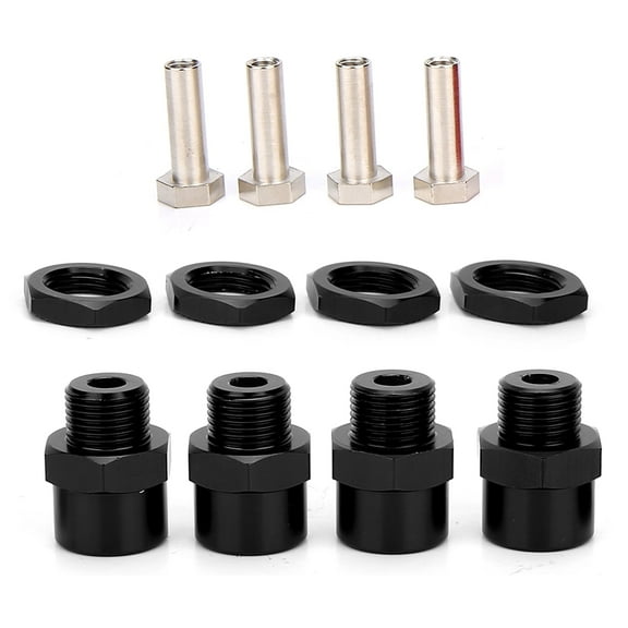RC Car 12mm to 17mm Wheel Hex Conversion Adapter Accessories for Sakura D4 HSP 94 1/10 Car Model Accessory Wheel Hex Hub Adapter Conversion Adapter (Black)