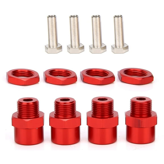 RC Car 12mm to 17mm Wheel Hex Conversion Adapter Accessories for Sakura D4 HSP 94 1/10 Car Model Accessory Wheel Hex Hub Adapter Conversion Adapter (Red)