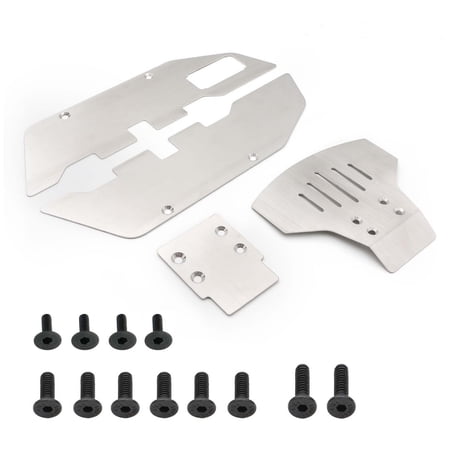RC Car Accessories Replace Stainless Steel Front & Rear Skid Plates Chassis Armor Upgrade Part for Traxxas SLASH 2WD 1/10 RC Car
