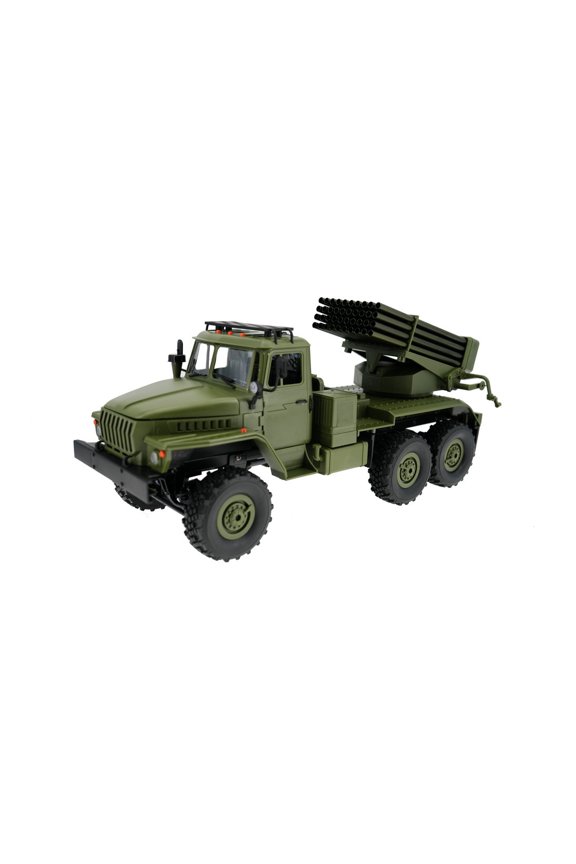 RC Car for Adults and Teens, Rocket-Launcher Remote Control Truck with Dual Batteries, 2.4GHz Remote Control Military Vehicle, Hobby Grade RC Model Truck, Ideal Birthday Holiday (Green)