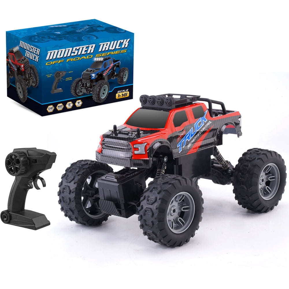 RC Car, All Terrain, 4WD Electric Vehicle, 2.4 GHz Remote Control, Climbing Off-Road Truck ,Two Rechargeable Batteries, Toys Gifts for Adults Boys