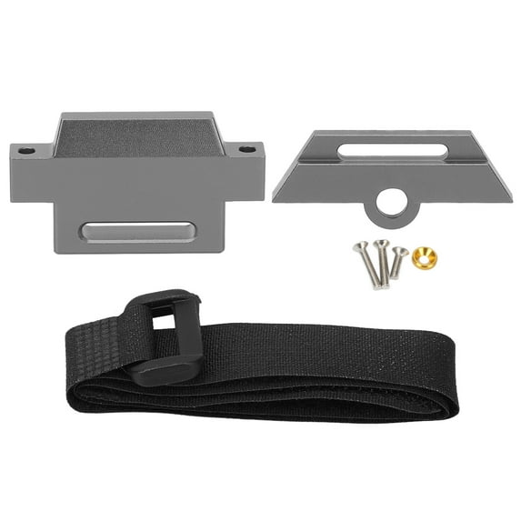 RC Car Battery Plate Aluminum Alloy Battery Holder Mount with Strap for Traxxas 1/10 Slash 2WD 5822 5822A Chassis Grey