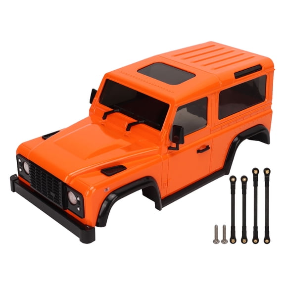 RC Car Body Shell with Connecting Rod 144mm Wheel Base RC Car Shell Spare Parts for 1/16 1/24 Climbing Car Orange