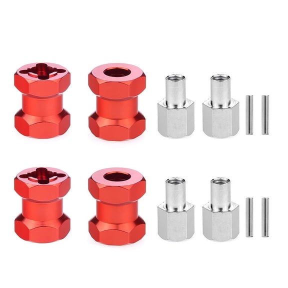 RC Car Metal 12mm Wheel Hex Hub 15mm Extension Coupler for AXIAL SCX10 D90 CC01 1/10 RC Crawler-Red