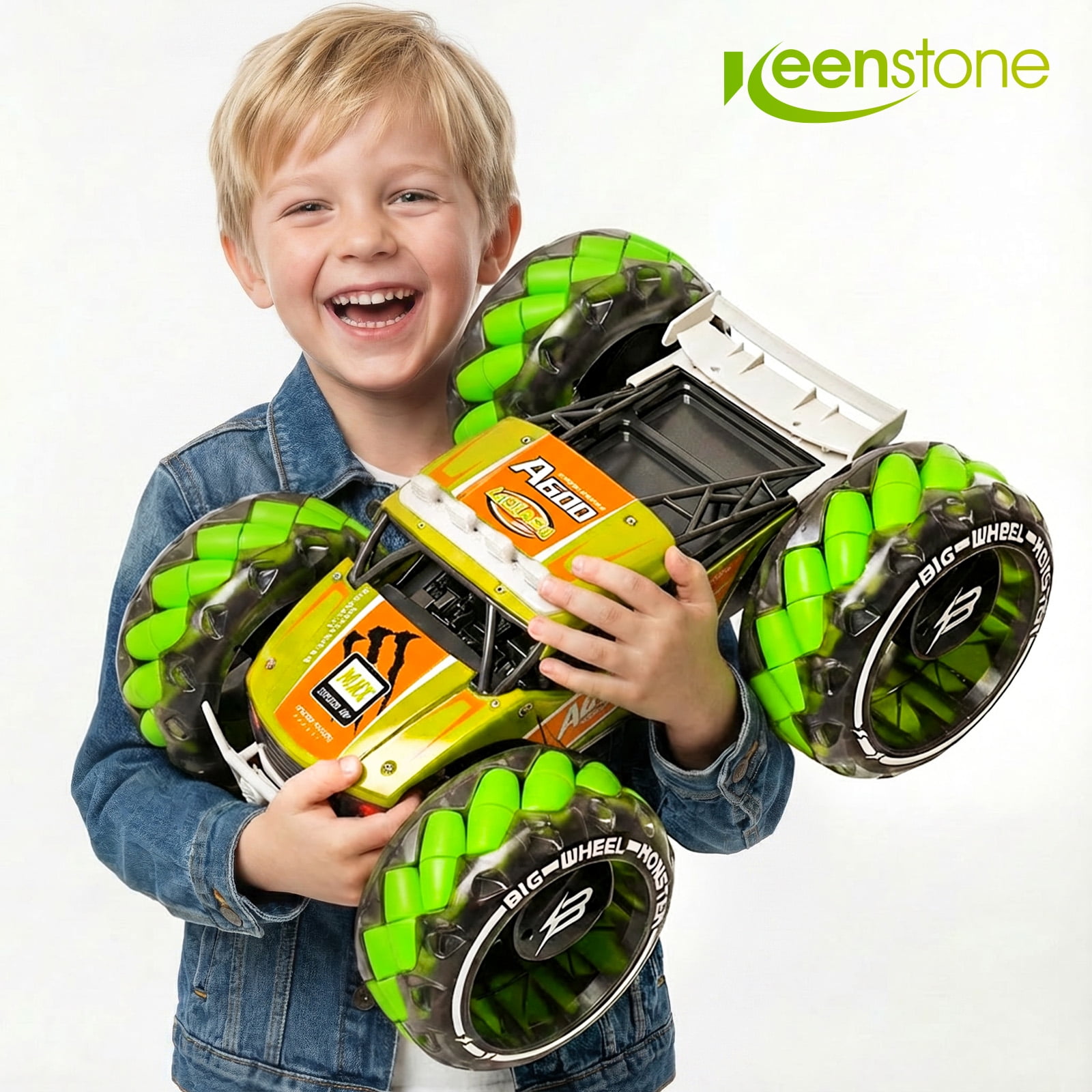 Keenstone 1:10 RC Car, High-Speed, Giant Wheel, Gradient Lights