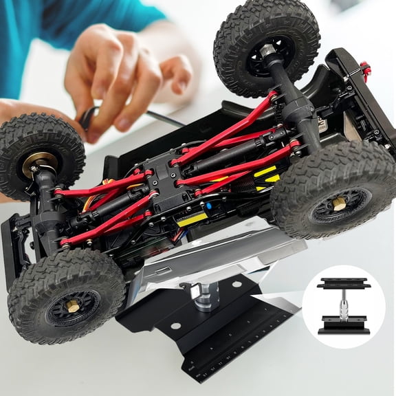 RC Car Repair Work Stand Aluminum Alloy RC Car Repair Workstation Adjustable Height RC Crawler Car Work Stand for 1/8 1/10 1/12 Scale RC Crawler Monster Truck