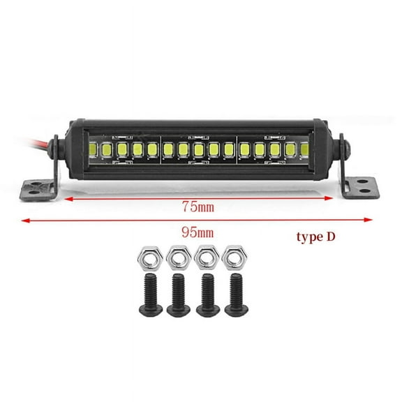 RC Car Roof Lamp 24 36 LED Light Bar for 1/10 RC Crawler SCX10 90046/47 SCX24 D90 TRX4 Body, D