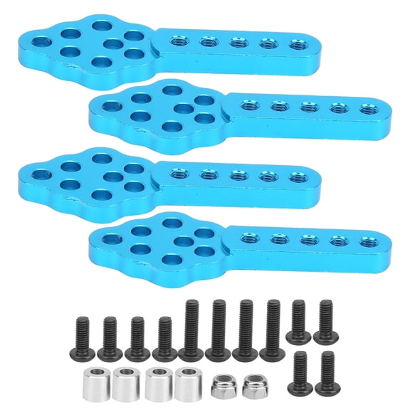 RC Car Shock Absorber Mount, 4pcs Metal RC Car Shock Absorber Damper Mount Plate Adjustable Height RC Model Part Replacement for 1/10 RC Crawler Repair (Blue)
