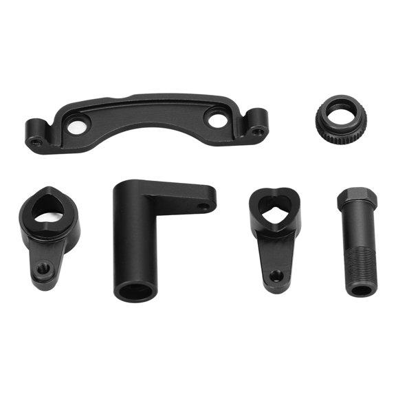 RC Car Steering Group Assembly Set High Strength Aluminum Alloy RC Steering Assembly Set for Racing 10 RC Off Road Car Black
