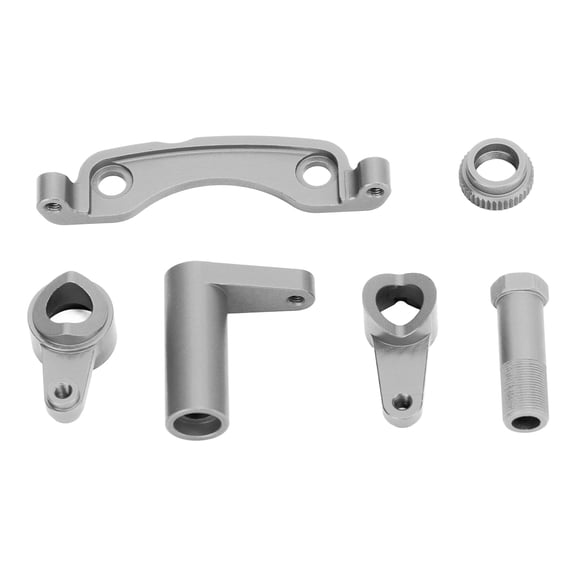 RC Car Steering Group Assembly Set High Strength Aluminum Alloy RC Steering Assembly Set for Racing 10 RC Off Road Car Titanium