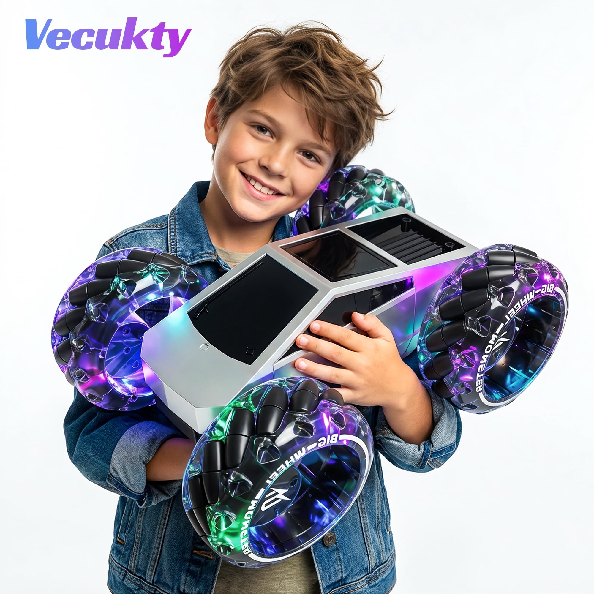 Vecukty RC Car Truck, 1:10 Giant Wheel Sense of Technology Car Off