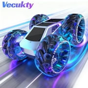 Vecukty RC Car Truck, 1:10 Giant Wheel Sense of Technology Car Off Road, High-Speed Climbing and Colorful Gradient Lights with Music, Christmas Birthday Gift for Kids
