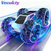 Vecukty RC Car Truck, 1:10 Giant Wheel Sense of Technology Car Off Road, High-Speed Climbing and Colorful Gradient Lights with Music, Christmas Birthday Gift for Kids