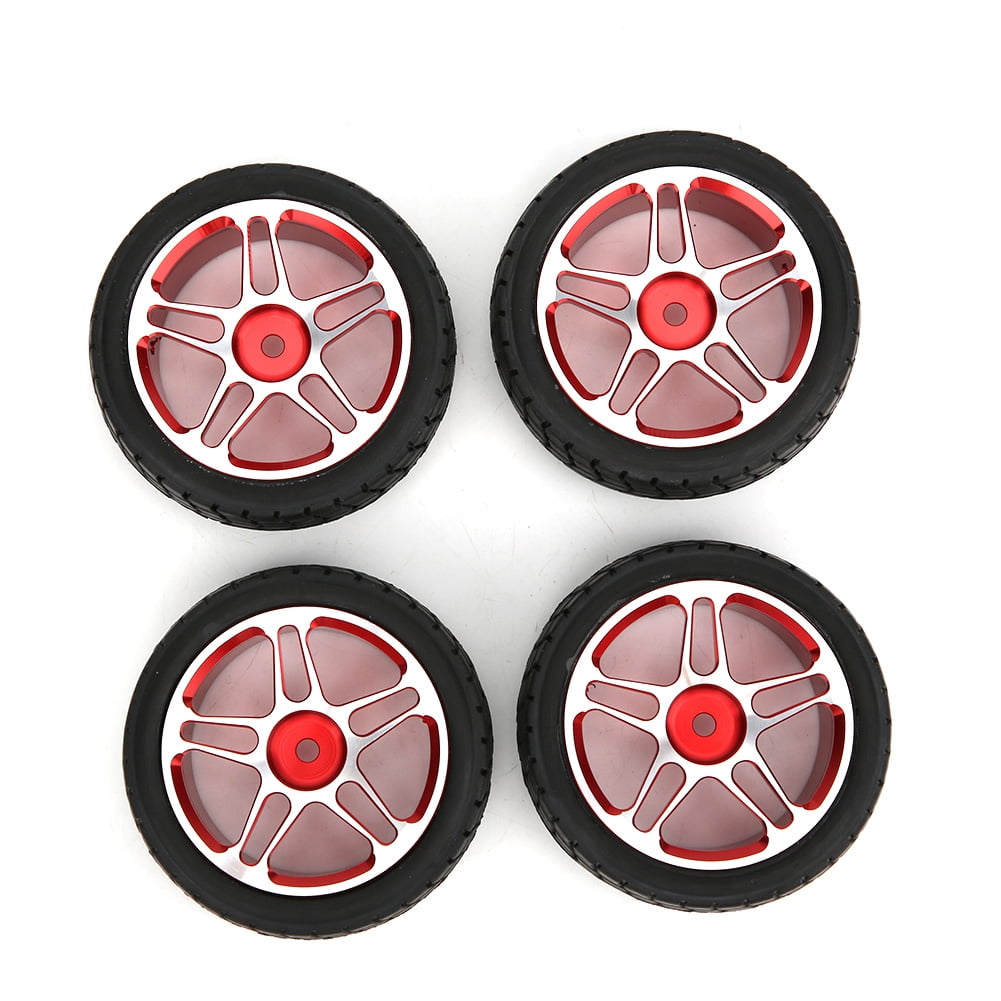 Tbest 4pcs Aluminum Alloy Wheel Hubs - Universal 1/10 Scale RC Drift Car Replacement Parts (Black)