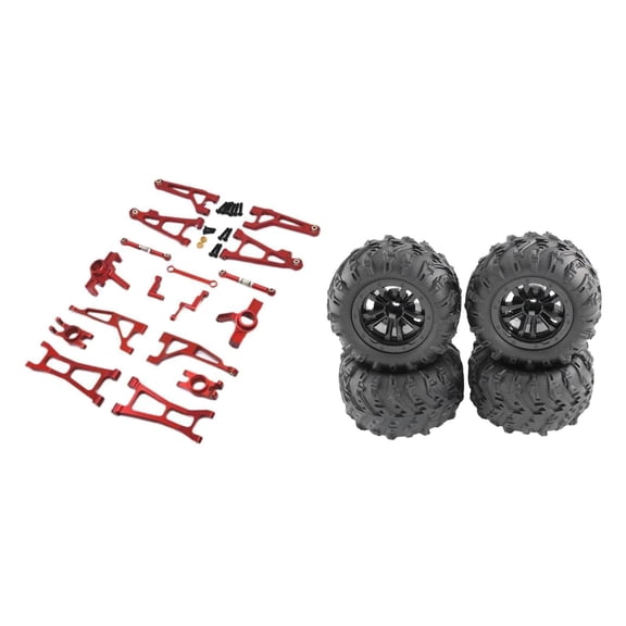 RC Car Wheels Metal Replacement Set Wear Resistant for 1/16 RC Model Cars Suitable for M163 SUV