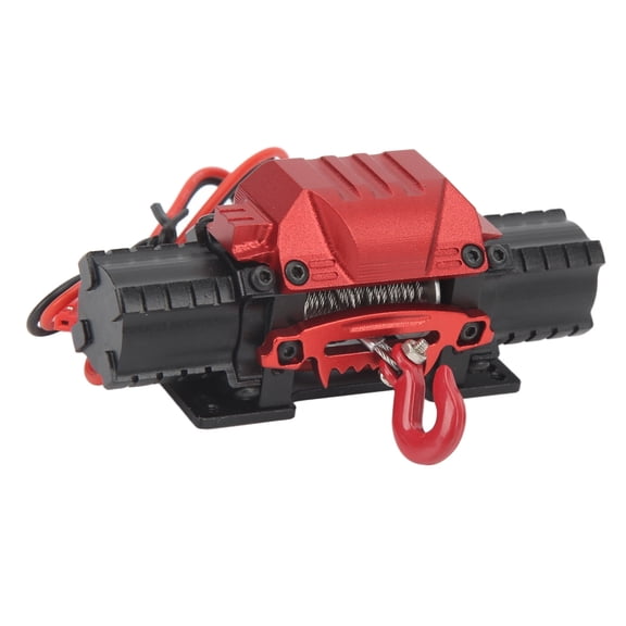 RC Car Winch, Universal Simulation Winch with Dual Motor Compatible, Professional Aluminium Alloy High Simulation RC Car Dual Motor Winch for RC Cars[black]