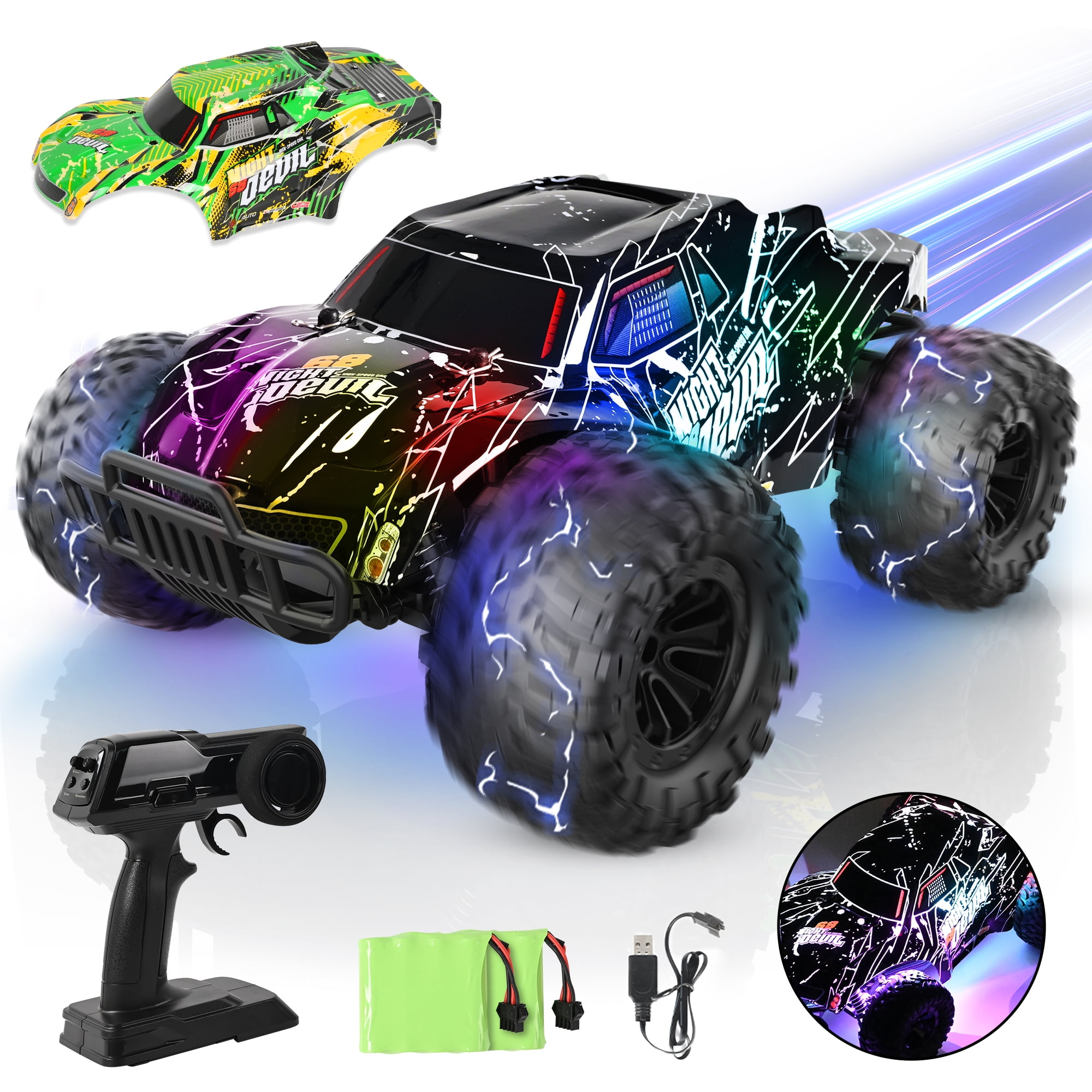 Hot Bee Remote Control Car High Speed RC Cars, 1:10 Scale 46KM/H 4WD Off  Road Monster Trucks,Christmas Gift for Boys Adults