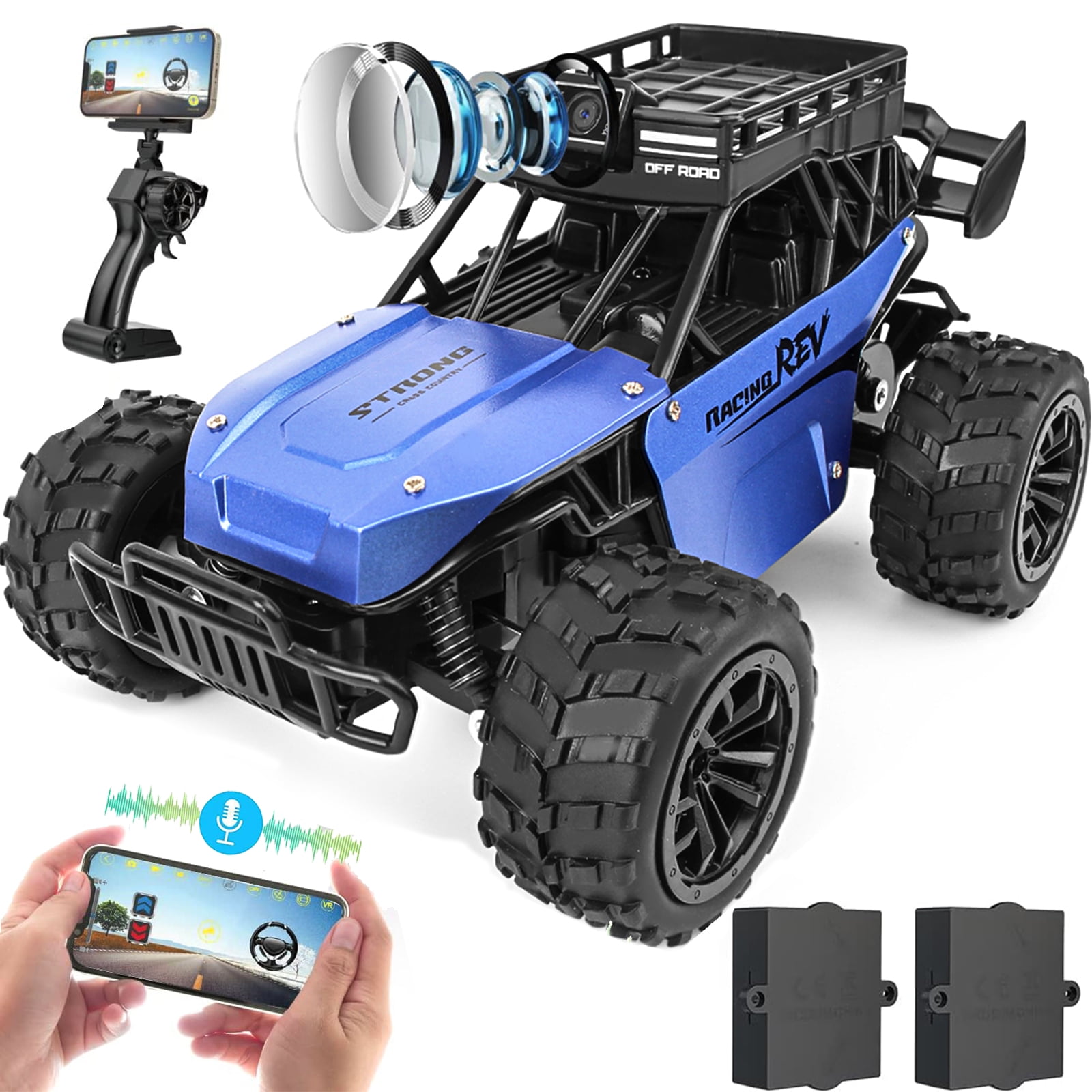 RC Cars with Camera, 2.4Ghz Remote Control Car Vehicles 5G FPV UHD Camera,Talkie OffRoad Trucks