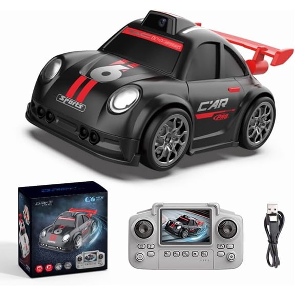 RC Car with Camera, RC Drift Car with Follow & Escape Mode, One-Click Demo, Real-Time Video Transmission for Photos, Racing Car Toy for Adults (Black)