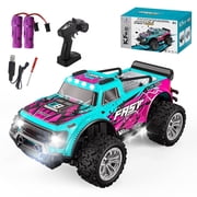 RC Cars High Speed Remote Control Car for Girls, 120 Scale RC Truck 2.4GHz 4WD All Terrain with Lights for Adults Kids Christmas Gifts Sky Blue